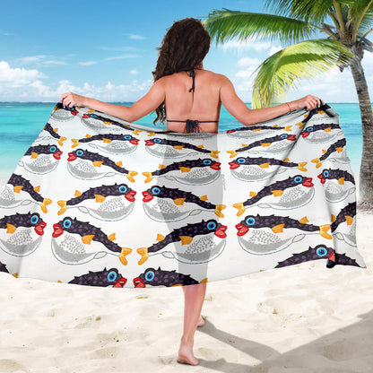 Fugu Pattern Print Design 03 Sarong Pareo Wrap