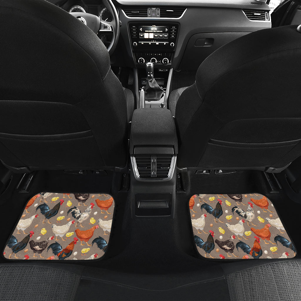 Chicken Evolution Pattern Car Floor Mats Front Back