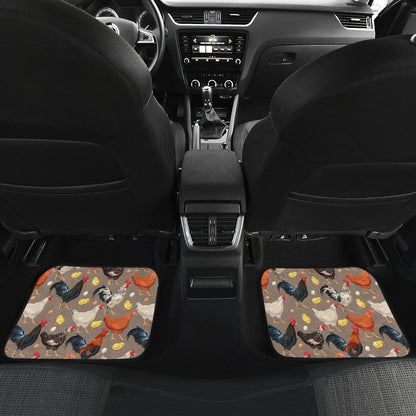 Chicken Evolution Pattern Car Floor Mats Front Back