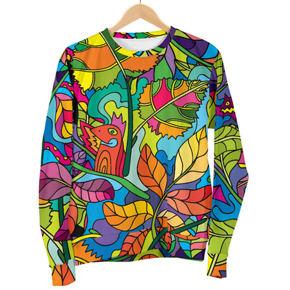 Psychedelic Trippy Flower Print Men Long Sleeve Sweatshirt