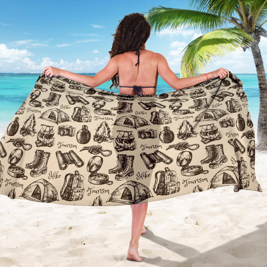 Camping Pattern Print Design 01 Sarong Pareo Wrap