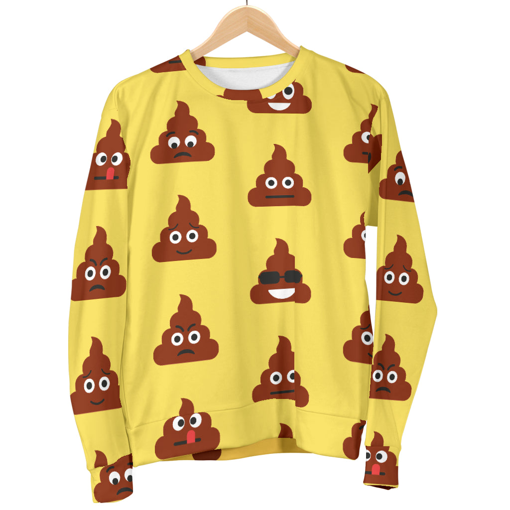 Emoji Poop Print Pattern Women Long Sleeve Sweatshirt