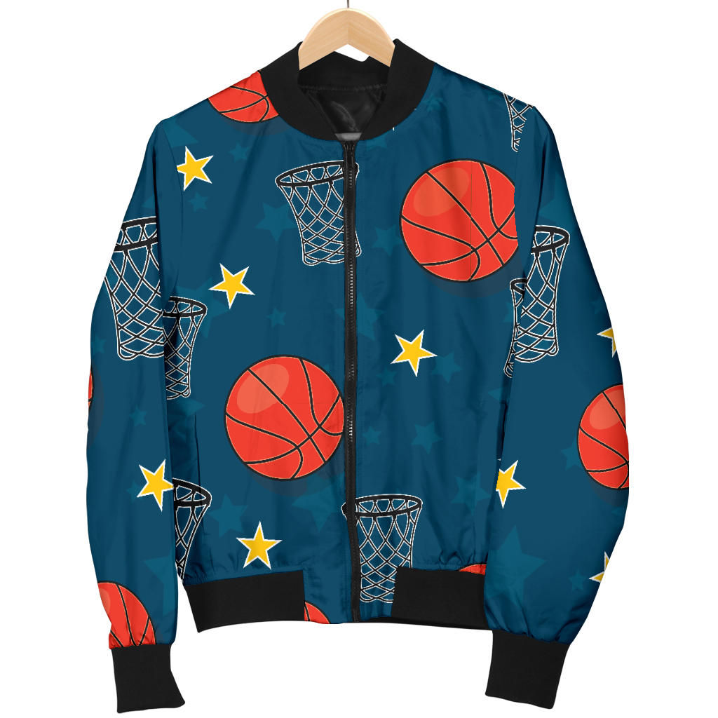 Basketball Classic Print Pattern Men Bomber Jacket