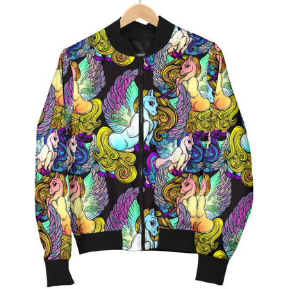 Unicorn With Wings Print Pattern Men Bomber Jacket