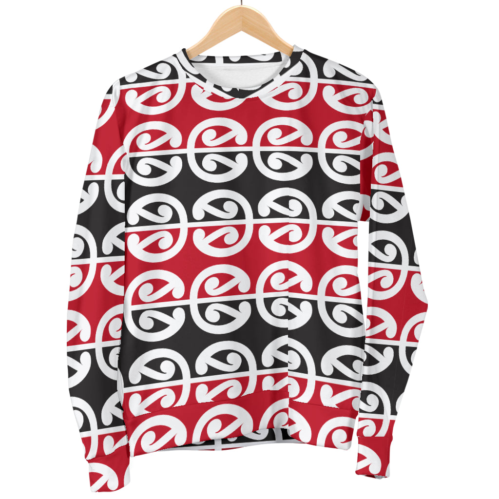Maori Classic Themed Design Print Men Long Sleeve Sweatshirt