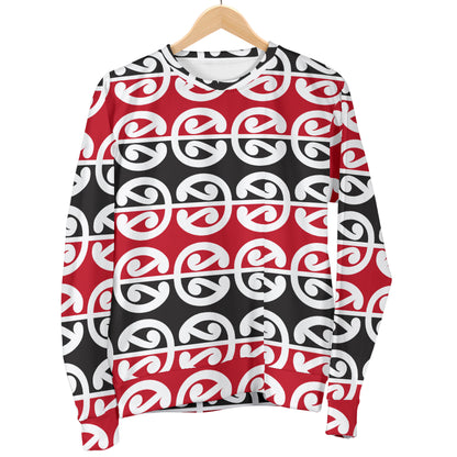 Maori Classic Themed Design Print Men Long Sleeve Sweatshirt