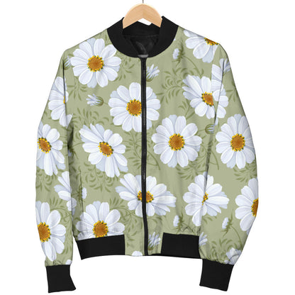Daisy Yellow Print Pattern Men Bomber Jacket