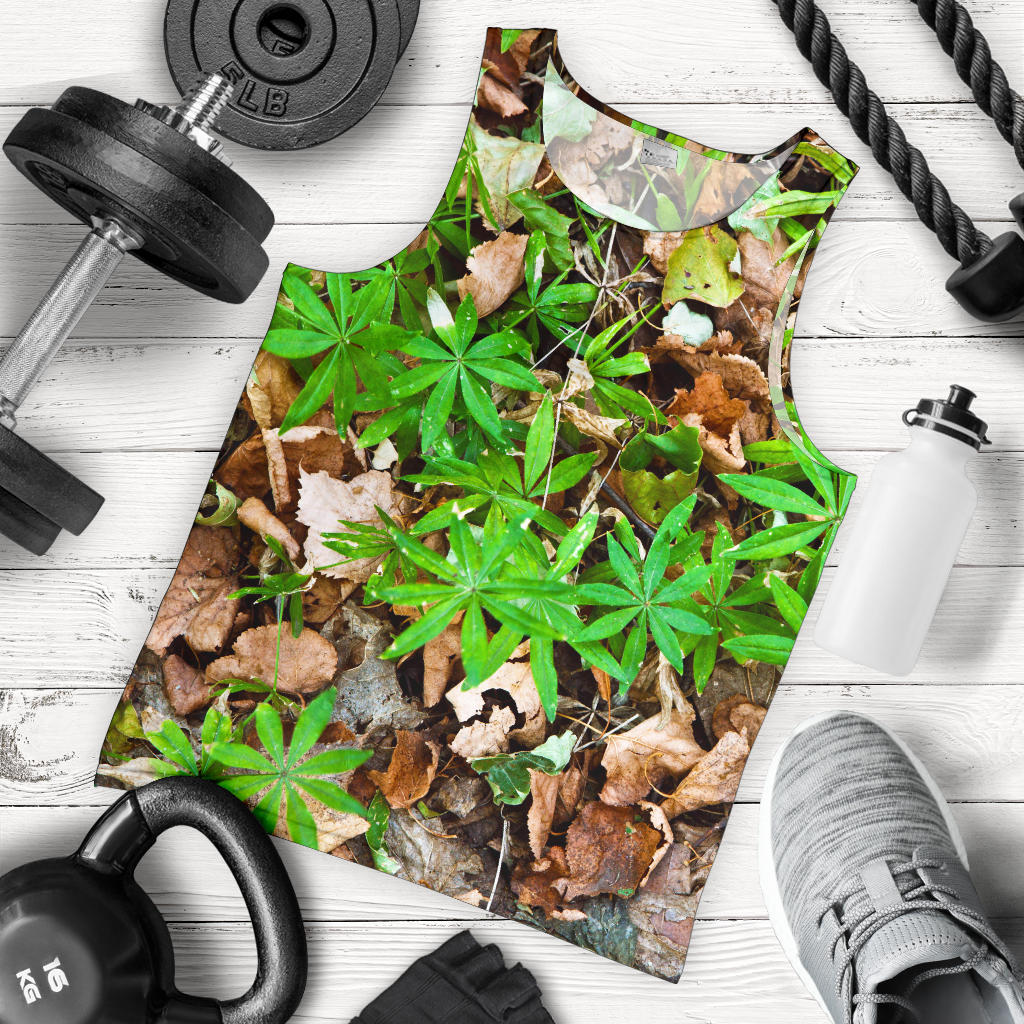 Camouflage Realistic Tree Fresh Print Men Tank Top