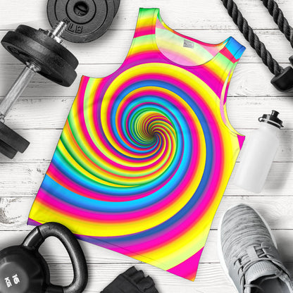 Vortex Twist Swirl Rainbow Design Men Tank Top