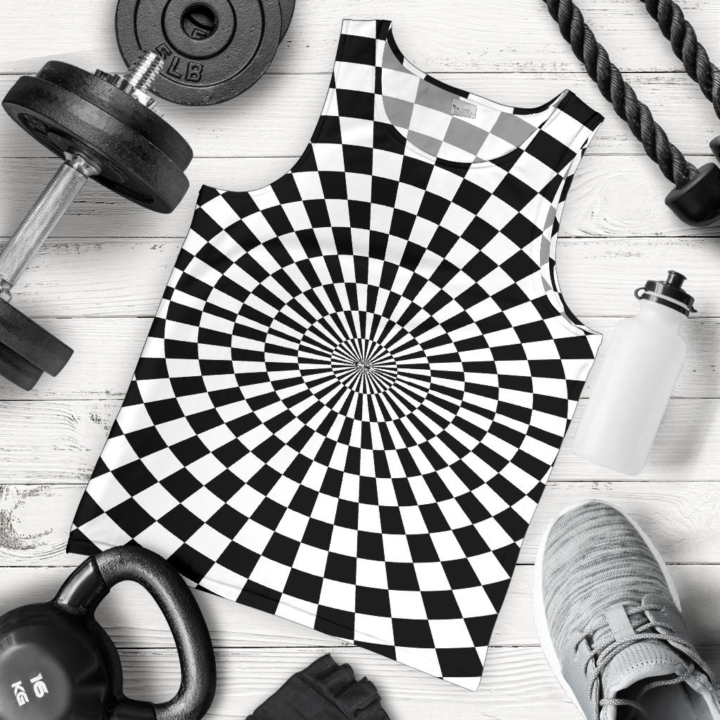 Checkered Flag Optical illusion Men Tank Top