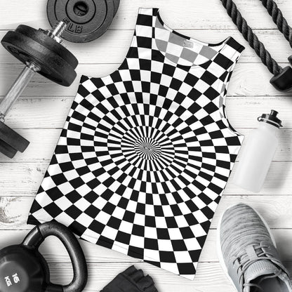 Checkered Flag Optical illusion Men Tank Top