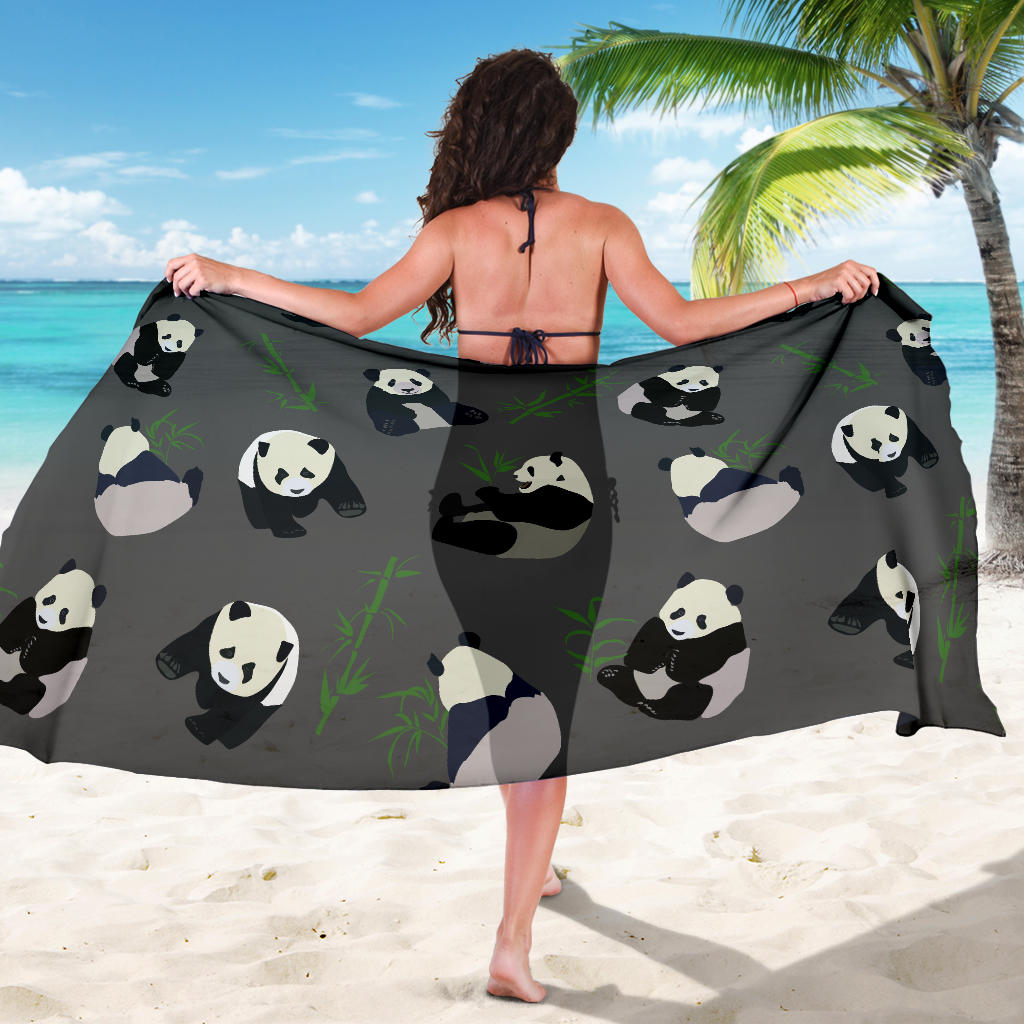 Panda Pattern Print Design A06 Sarong Pareo Wrap