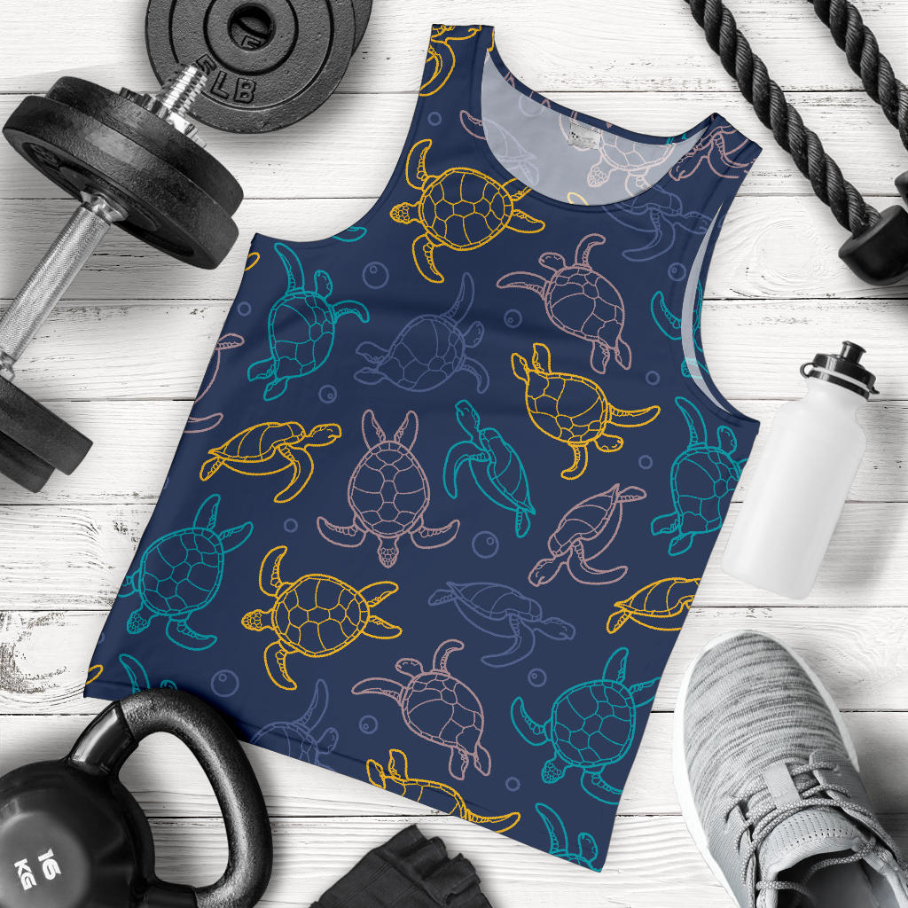 Sea Turtle Baby Print Men Tank Top