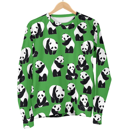 Panda Bear Pattern Themed Print Women Long Sleeve Sweatshirt