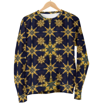 kaleidoscope Gold Print Design Women Long Sleeve Sweatshirt