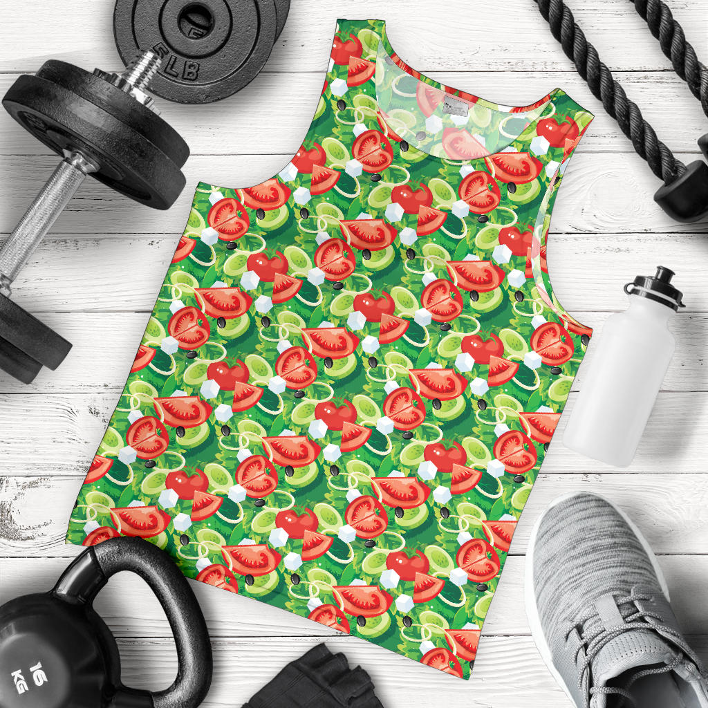 Vegan Salad Themed Design Print Men Tank Top