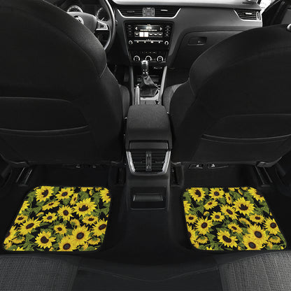 Sunflower Fresh Bright Color Print Car Floor Mats Front Back