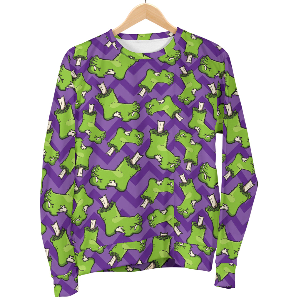 Zombie Foot Design Pattern Print Men Long Sleeve Sweatshirt