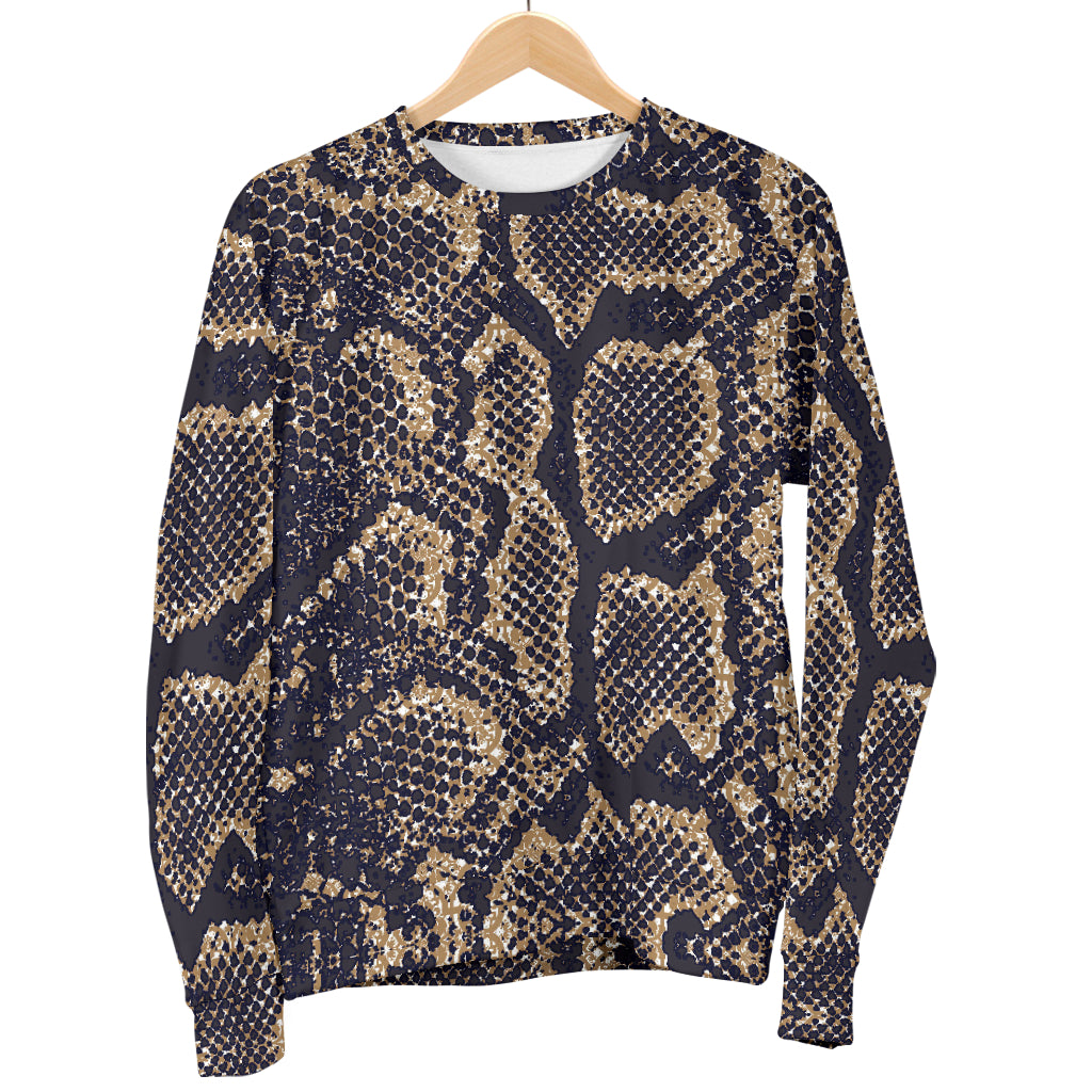 Snake Skin Pattern Print Men Long Sleeve Sweatshirt
