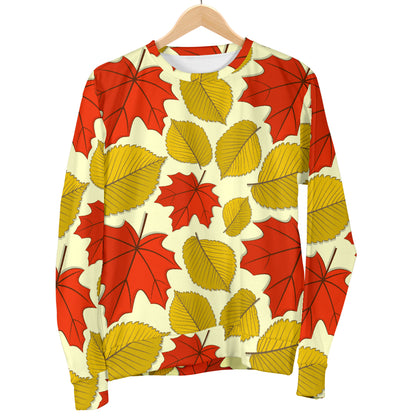 Elm Maple Leave Print Pattern Women Long Sleeve Sweatshirt