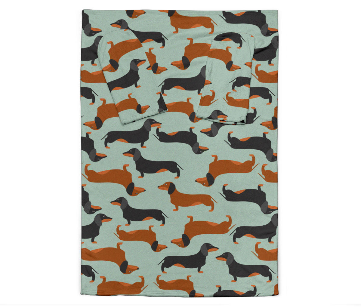 Dachshund Cute Print Pattern Adult Sleeve Blanket