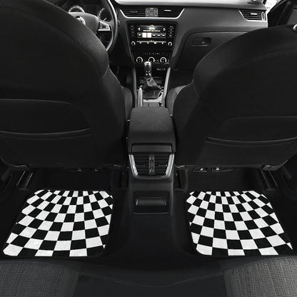 Checkered Flag Optical illusion Car Floor Mats Front Back
