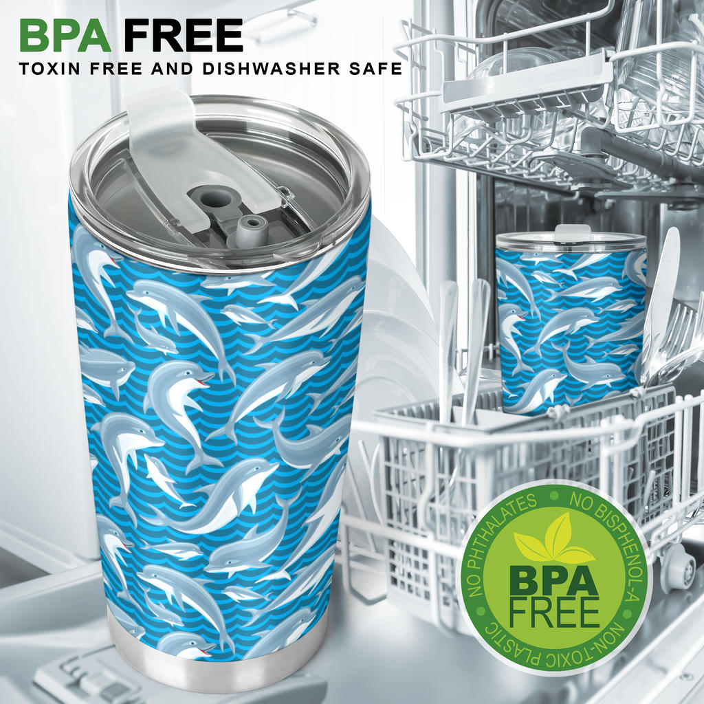 Dolphin Cute Print Pattern Tumbler