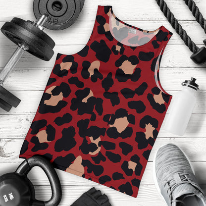 Cheetah Red Print Pattern Men Tank Top