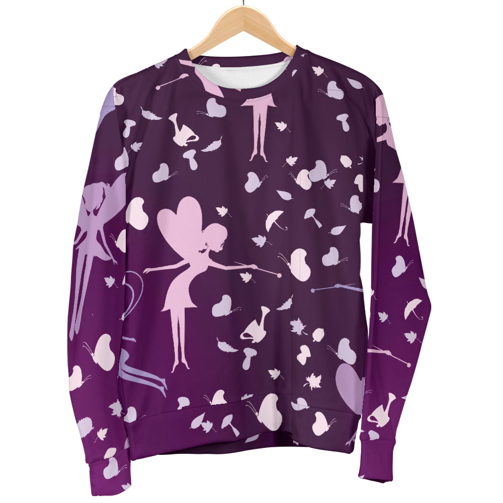 Fairy Pink Print Pattern Women Long Sleeve Sweatshirt