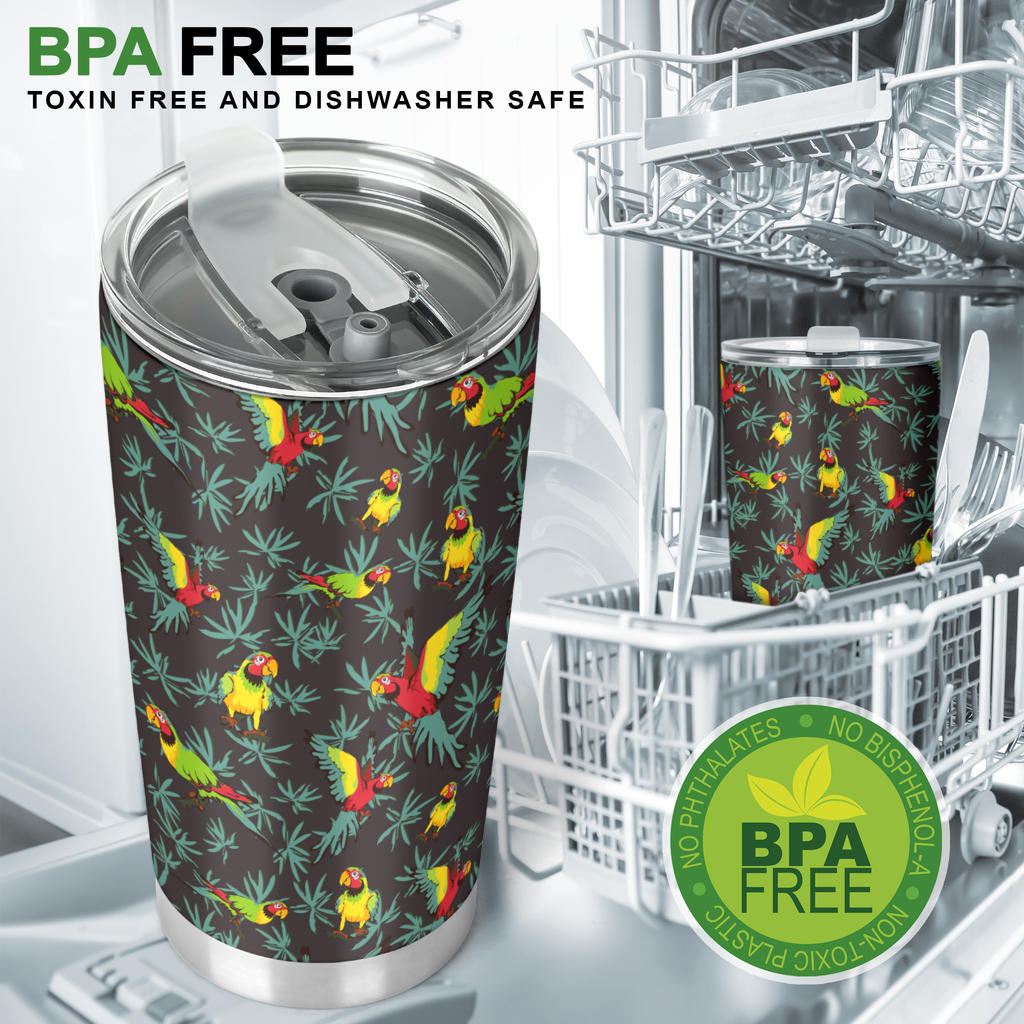 Parrot Themed Print Tumbler
