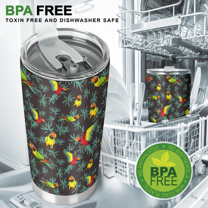 Parrot Themed Print Tumbler