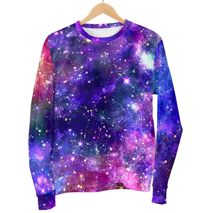 Galaxy Night Stardust Space Print  Men Long Sleeve Sweatshirt