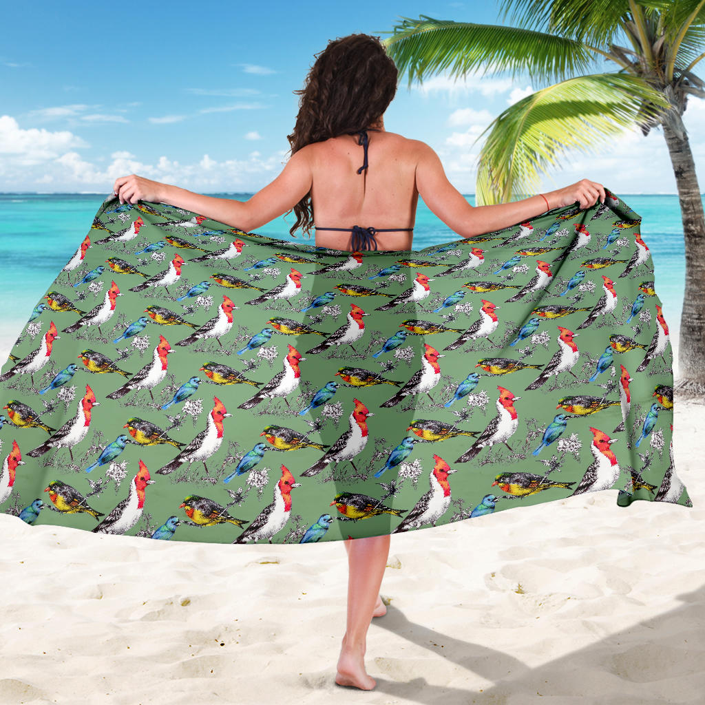 Birds Pattern Print Design 07 Sarong Pareo Wrap
