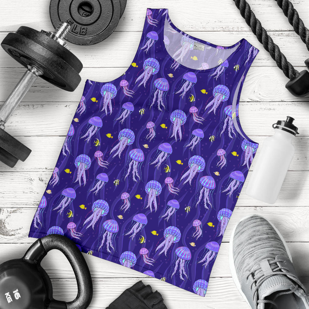 Jellyfish Style Print Men Tank Top