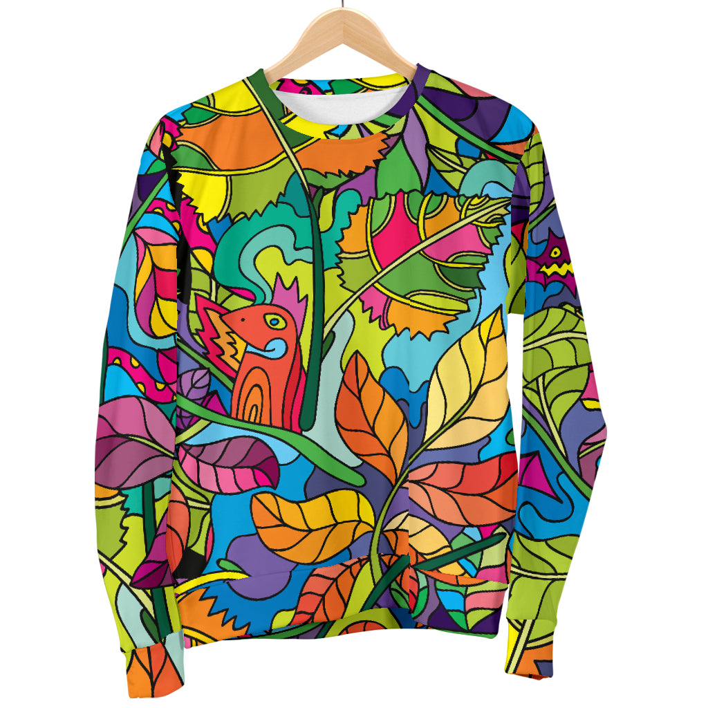 Psychedelic Trippy Flower Print Women Long Sleeve Sweatshirt