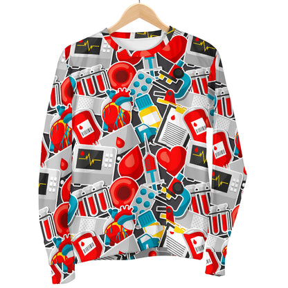 Phlebotomist Medical Themed Women Long Sleeve Sweatshirt