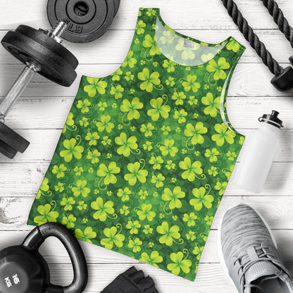 Shamrock Clover Print Men Tank Top