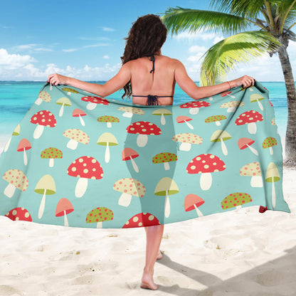 Mushroom Pattern Print Design A01 Sarong Pareo Wrap