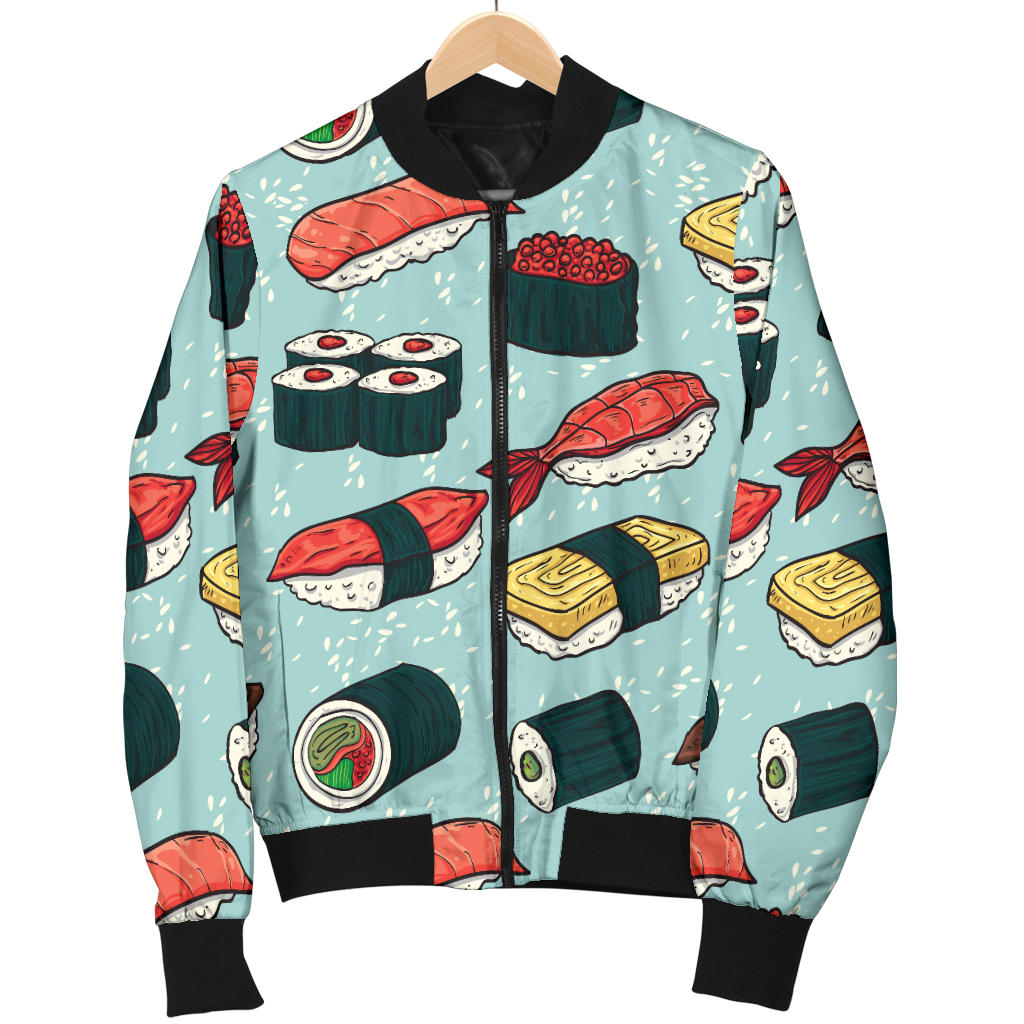 Sushi Pattern Design Men Bomber Jacket