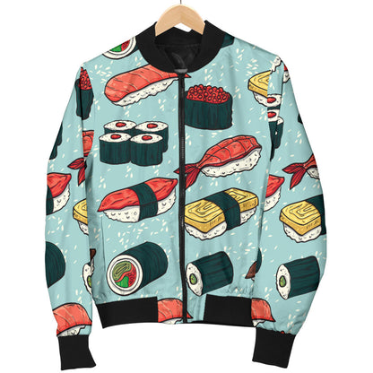 Sushi Pattern Design Men Bomber Jacket