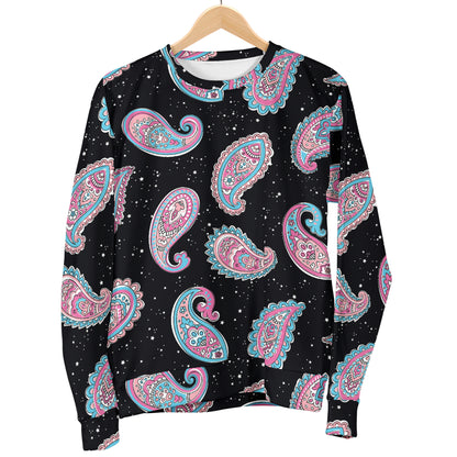 Paisley Pink Design Mandala Print Men Long Sleeve Sweatshirt