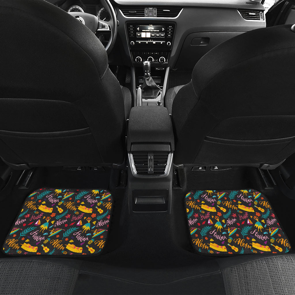 Aloha Hawaii Summer Design Themed Print Car Floor Mats Front Back