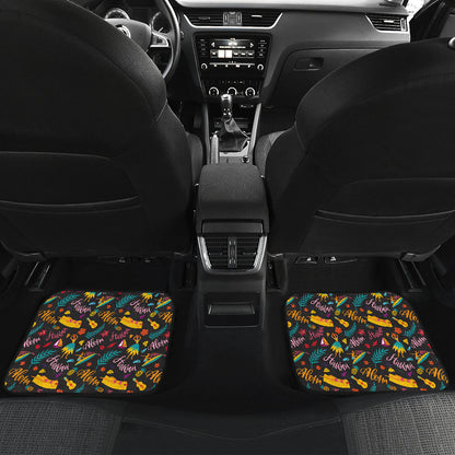 Aloha Hawaii Summer Design Themed Print Car Floor Mats Front Back