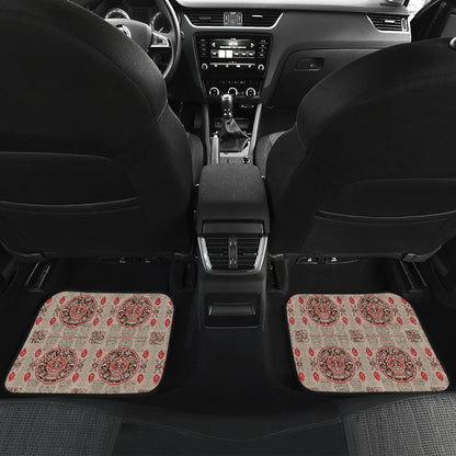 Calendar Aztec Print Pattern Car Floor Mats Front Back