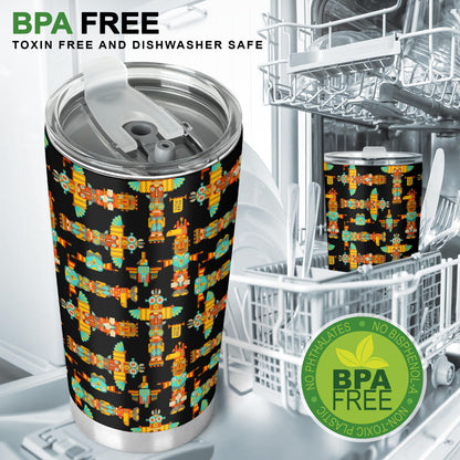Totem Pole Cartoon Print Tumbler