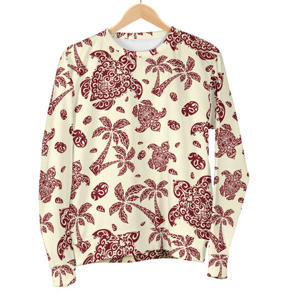Polynesian Tattoo Turtle Themed Men Long Sleeve Sweatshirt