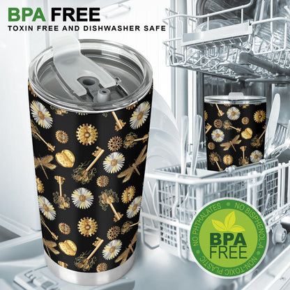Steampunk Dragonfly Design Themed Print Tumbler
