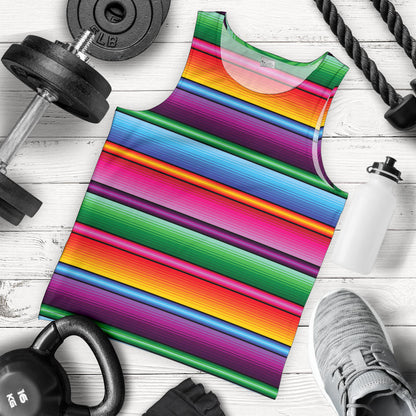 Mexican Blanket Colorful Print Pattern Men Tank Top