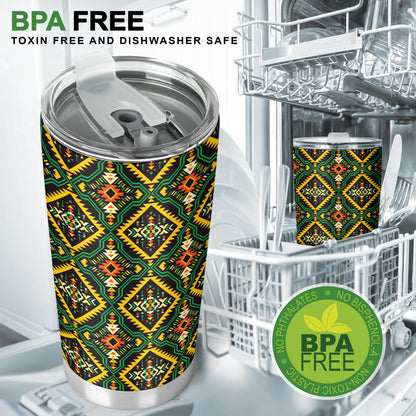 Kente Green Design African Print Tumbler