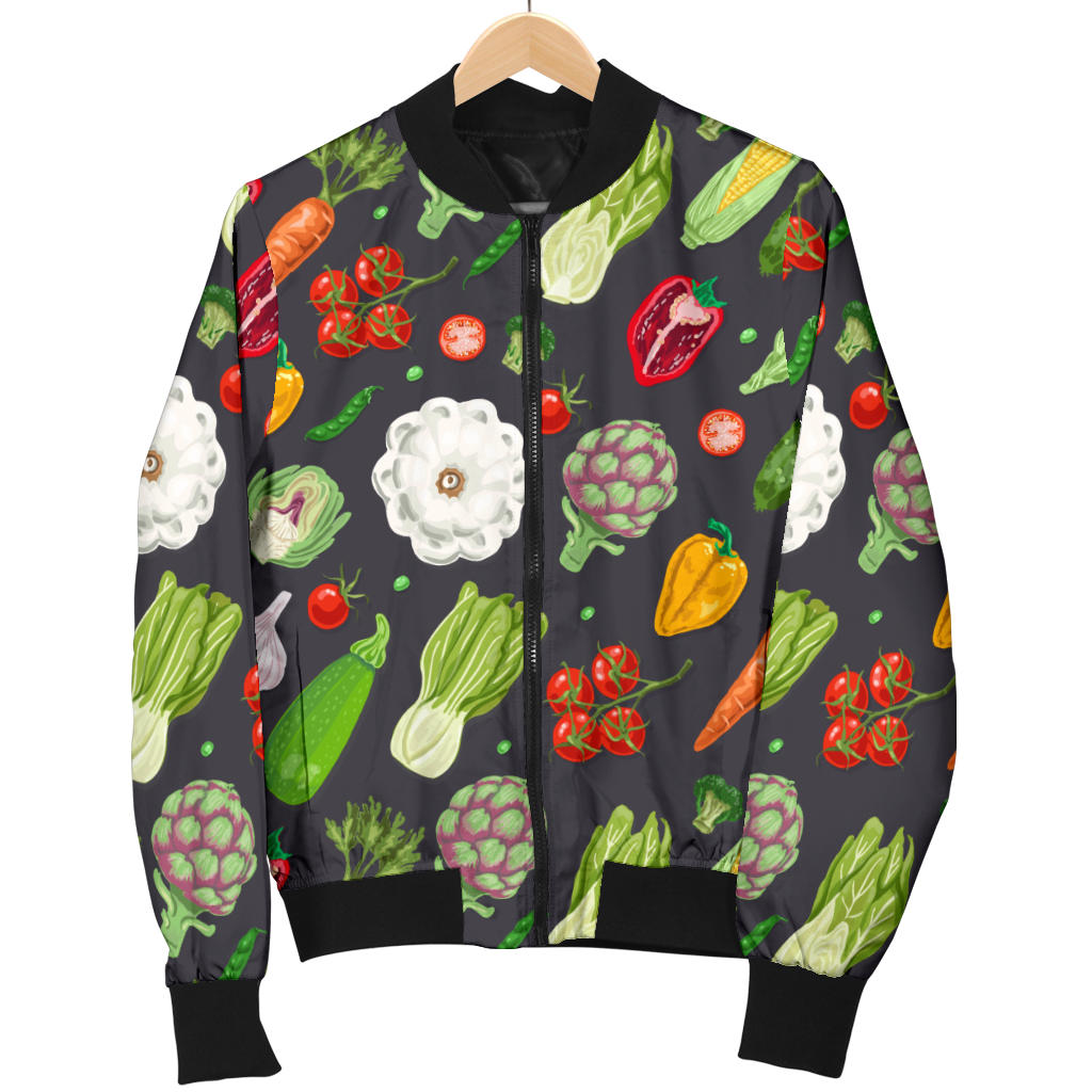 Vegan Pattern Themed Design Print Men Bomber Jacket